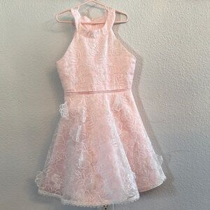 Rare Editions Pink Floral Lace Dress young girls worn once for pics.